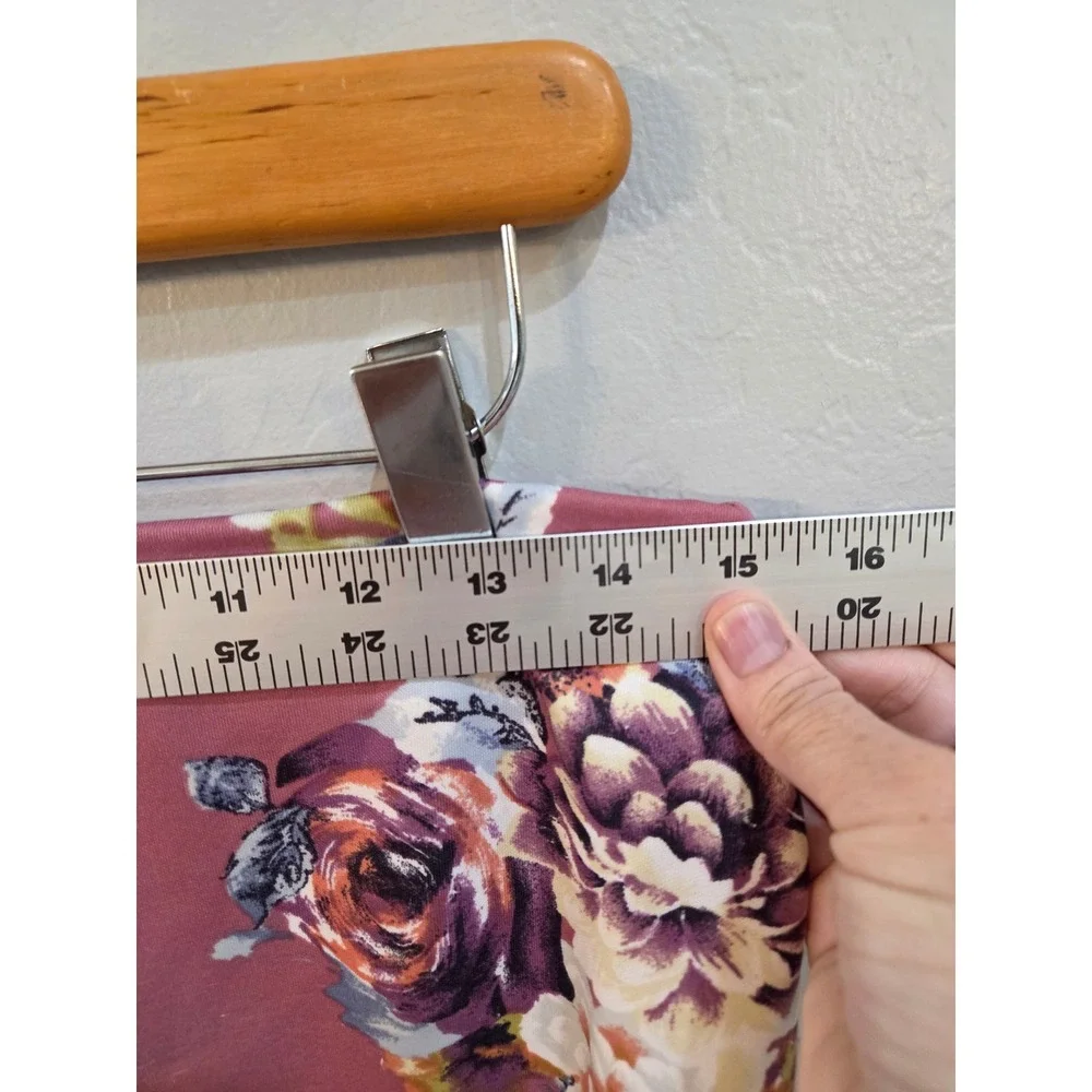Haute Monde Mauve Floral‎ Trumpet Mermaid Midi Skirt Large HMS40072-U106